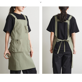 Престилка за работа без ръкави, полиестер, стил модерен минимализъм, еднотонна, регулируеми презрамки за рамене, подходяща за хранителни услуги, подстригване и грижа за домашни любимци