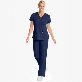 Zdravotnícky unisex set, vlhkosť odvádzajúci materiál, krátke rukávy, V-krk, polyester/spandex 72%/7%, pre nemocnice a veterinárne kliniky