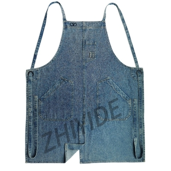 Денимова безръкавна престилка с персонализирано лого, японски стил, против замърсяване, за различни сценарии на употреба