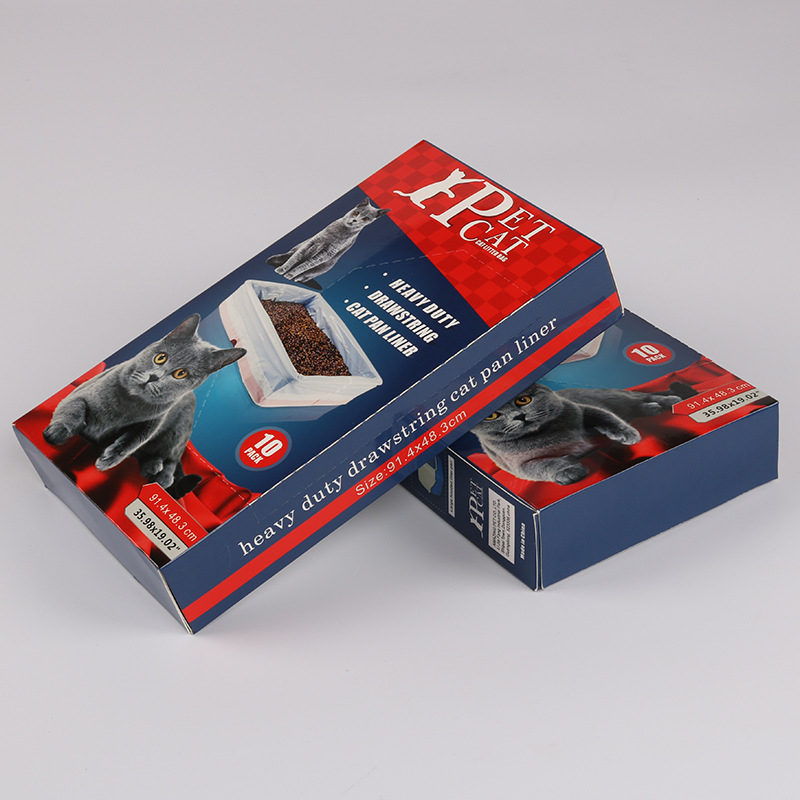 Stori PE maišai katės tualeto atliekoms, su virvele, 10 vnt dėžutėje