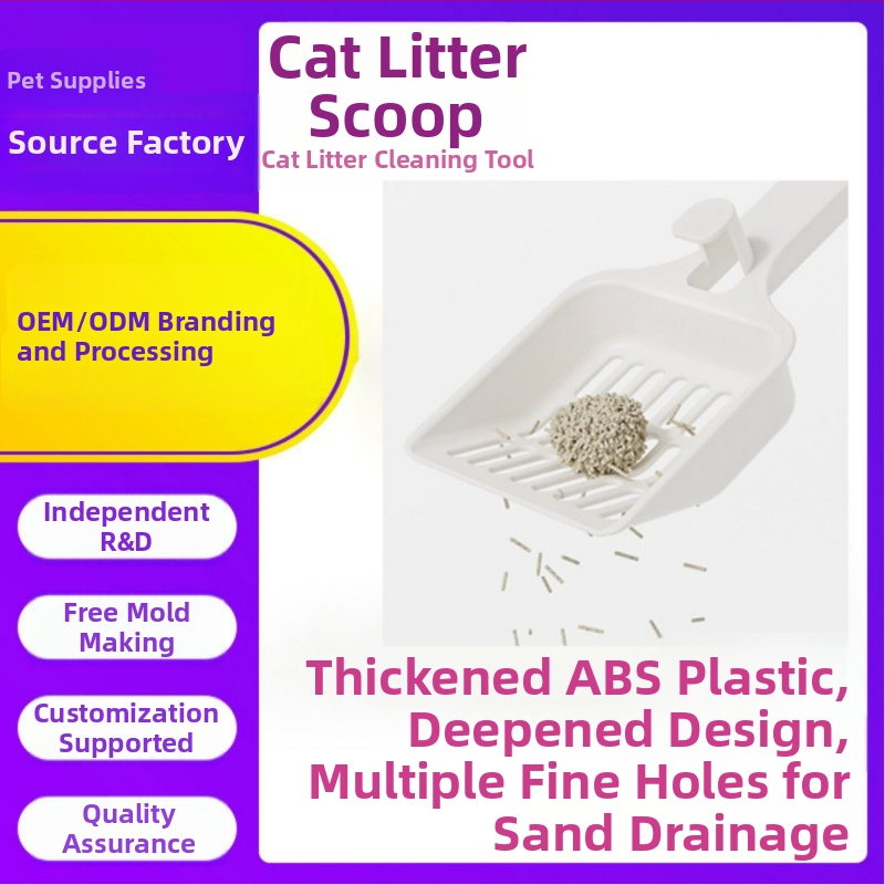 Mačacia lopatka na piesok pre minerálny a tofu piesok, s jemnými otvormi, plastový čistiaci nástroj pre domáce zvieratá