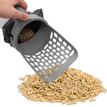 Set lopată nisip pisică cu coș de gunoi detașabil, design două-in-unul, material PP, compatibil universal, brand SORADD