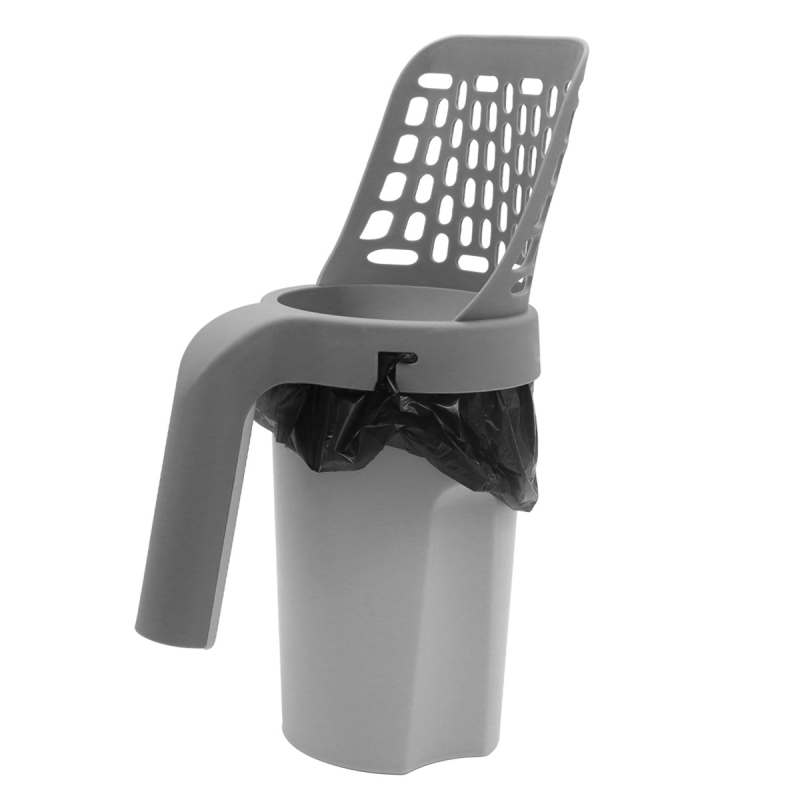 Set lopată nisip pisică cu coș de gunoi detașabil, design două-in-unul, material PP, compatibil universal, brand SORADD