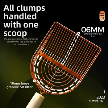 Lingură metalică pentru nisipul pisicii, a cincea generație, cu orificii mari, brand Cute and cute, cod Al736483987281