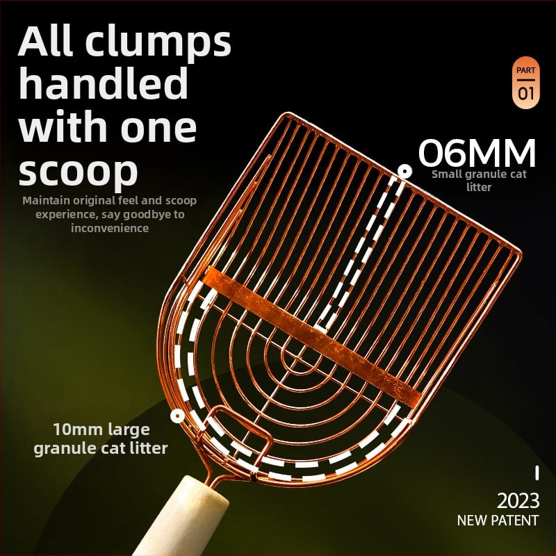 Lingură metalică pentru nisipul pisicii, a cincea generație, cu orificii mari, brand Cute and cute, cod Al736483987281