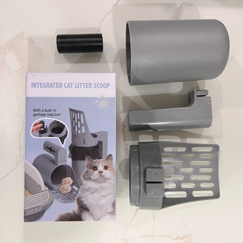 Xin chong műanyag macskaalom-lapát szűrővel és tároló dobozzal