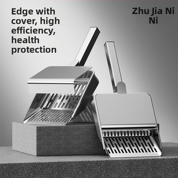 Macskaalom-szedegető kanál fedéllel, rozsdamentes acélból, többfunkciós, finom lyukakkal