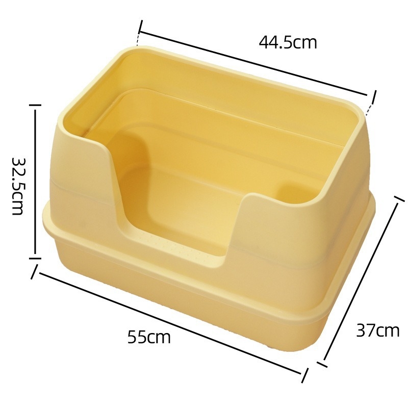 PP kutija za mačji pijesak, sklopiva poluzatvorena konstrukcija, otvoren dizajn, uključuje lopaticu za pijesak, pogodno za mačke do 10 kg