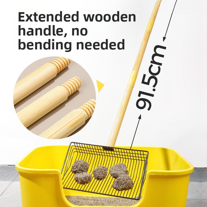 Hosszú nyeletű macskaalom-lapát finom lyukakkal — ABS műanyag, kód: 640036797964, Márka: Egyéb