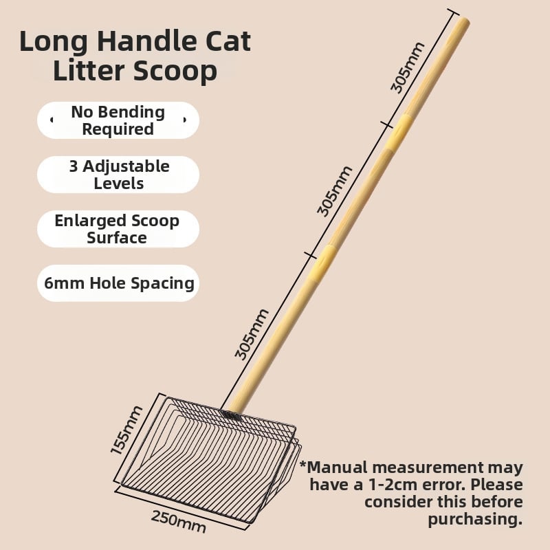 Hosszú nyeletű macskaalom-lapát finom lyukakkal — ABS műanyag, kód: 640036797964, Márka: Egyéb