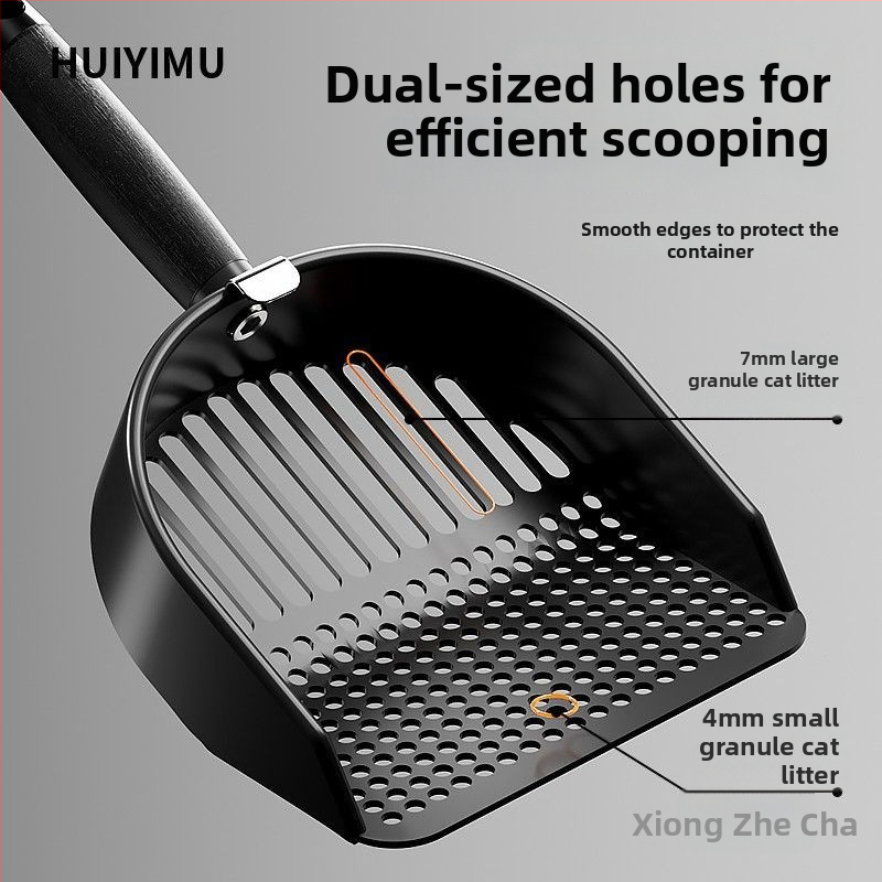 Kaķa smilšu lāpstiņa, ABS plastmasa, divfunkcionāla konstrukcija, ar smalkām atverēm