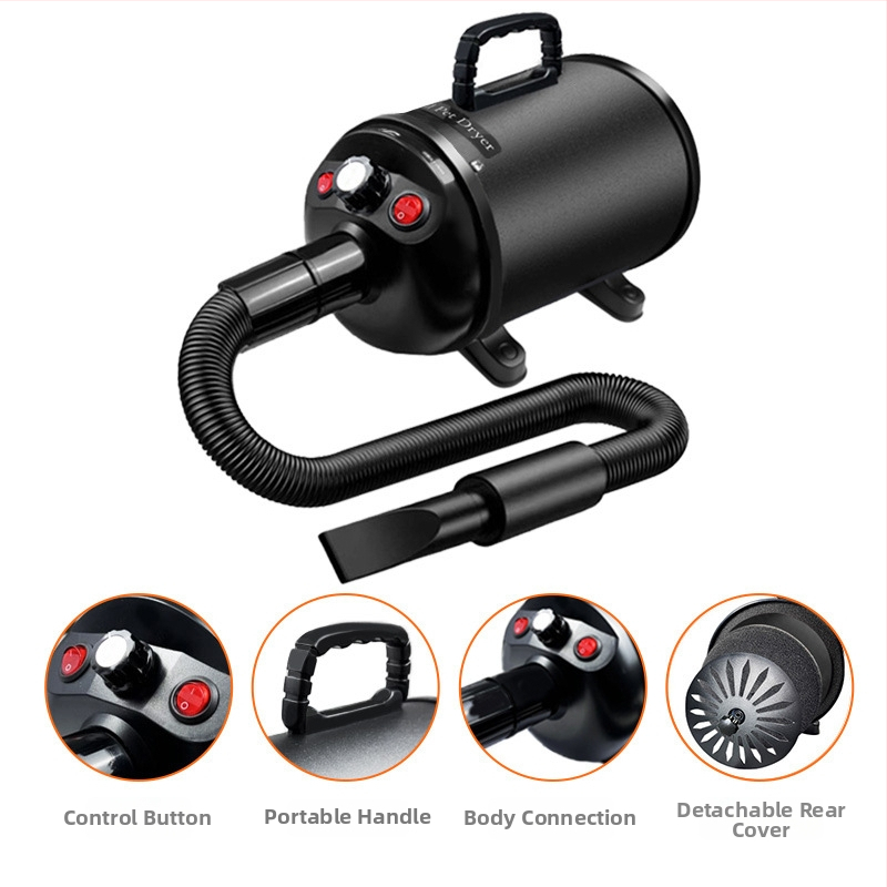 Erős teljesítményű háziállat-szárító és vízbefúvó autómosáshoz – 2000W+, 220V, Túlmelegedés elleni védelem, Speciális motor, Standard fűtőelem