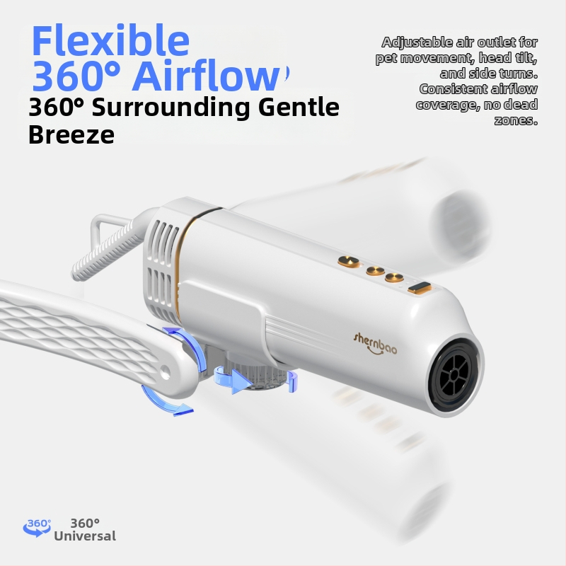 Visu-in-one žāvēšanas iekārta mājdzīvniekiem (suņiem un kaķiem), karājās pie kakla, kluss augstas veiktspējas žāvētājs un matu noņemšana — Nd-01, 1000–1199W, 220V, AC motors, pārkaršanas aizsardzība