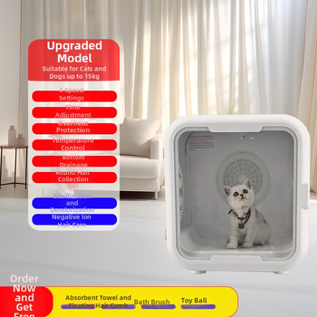 Automātiska žāvēšanas kastīte mājdzīvniekiem kaķiem ar UV sterilizāciju, klusums, vadība ar lietotni (Modeļa LQ-HG100; 1000–1199W; 220V; Kaķiem; UV sterilizācija + negatīvā jonizācija matos)