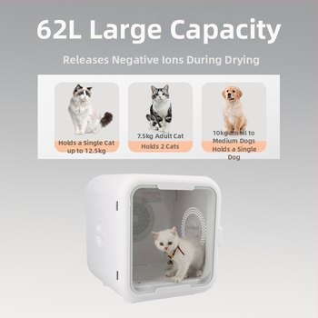 Automātiska žāvēšanas kastīte mājdzīvniekiem kaķiem ar UV sterilizāciju, klusums, vadība ar lietotni (Modeļa LQ-HG100; 1000–1199W; 220V; Kaķiem; UV sterilizācija + negatīvā jonizācija matos)