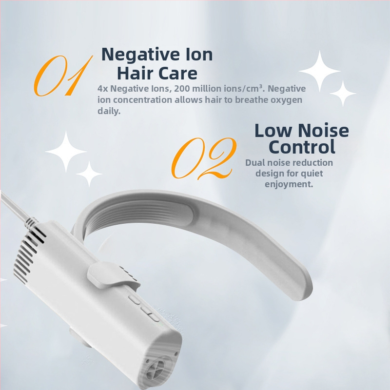 Matu žāvētājs mājdzīvniekiem ar kakla stiprinājumu – augsta jauda, zems trokšņa līmenis, negatīvie joni, 1600–1999W, 220V