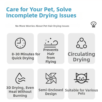 Šunų ir kačių džiovinimo maišas su oro pūtimu – modelis 001, apsauga nuo perkaitimo, galia mažesnė nei 1000W, bendro naudojimo