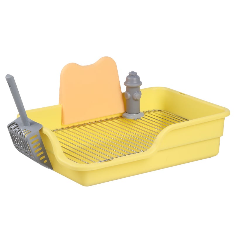 Psi toalet s visokim ogradom, od PP i nehrđajućeg čelika, fiksni položaj, za unutarnju upotrebu