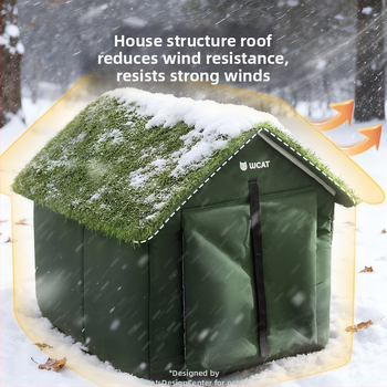 Котешка къщичка за открито – затворена, защита срещу дъжд и сняг, зимно топла, лесна за разглобяване и почистване