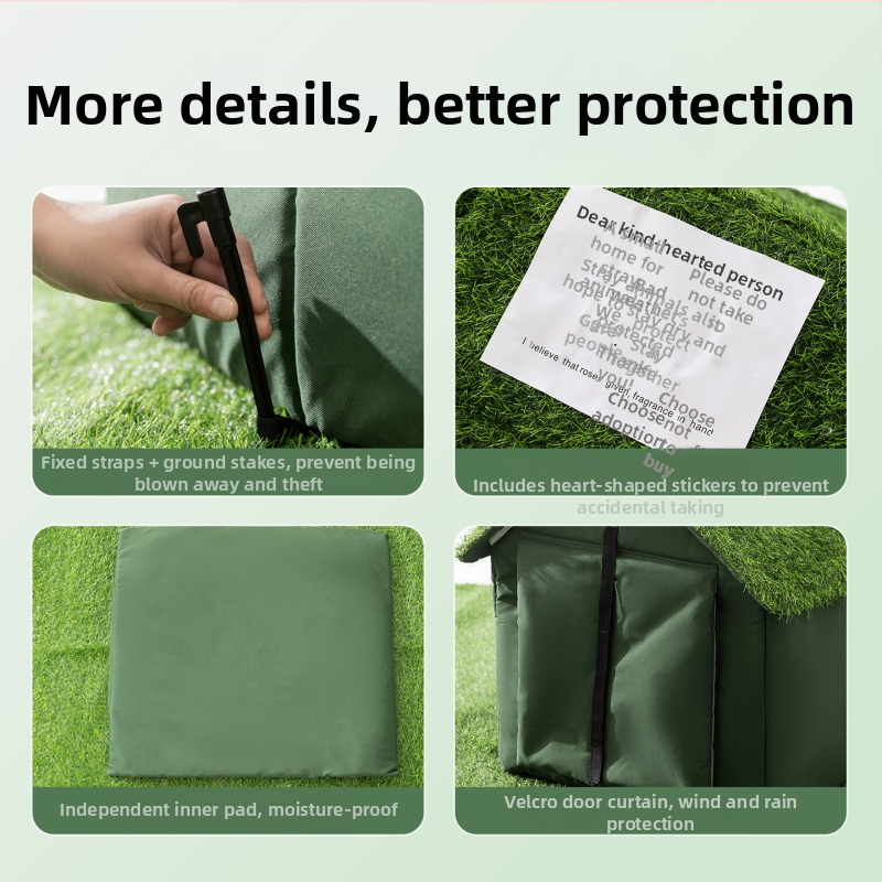 Vonkajšia mačacia búdka – uzavretá, ochrana proti dažďu a snehu, zimné teplo, odnímateľná a umývateľná