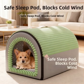 Кучешко домче и котешка палатка: свалящо се за пране, топло закрито гнездо за кучета и котки, подходящо за всички сезони