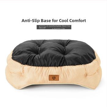 Легло за кучета с принт хайндстут, подпора за врата, нехлъзгаща се основа; полиестер + изкуствен велур и памук; почистване с влажна кърпа; лесна употреба