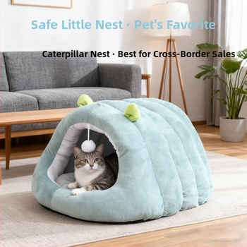 Гнездо за домашни любимци – полузатворено кучешко легло, фланелен материал, сваляемо и миещо се