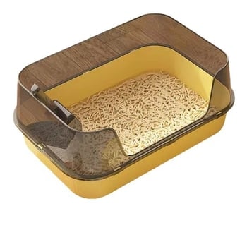 Kutija za mačji toalet, poluzatvoren s visokim ogradom, s podlogom za stopala i protiv prskanja mirisa (Materijal: PP; Brand: Little Black; Za mačke; Uvoz: Ne; Ovlaštene privatne marke: Da)