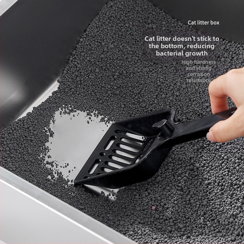 Nerezová miska na mačací trus, štvorcová miska s plochým dnom, antikorózna, s hlbšími a silnejšími stenami