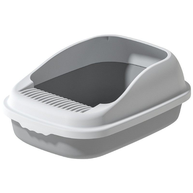 Veľká misa na mačací stelivo, PP materiál, odolná voči zápachu, poluzatvorený dizajn, proti špliechaniu, s lopatkou na stelivo