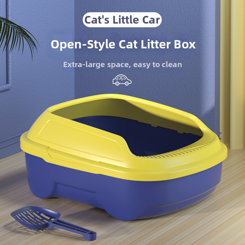 Mačacia toaleta na piesok, čiastočne uzavretá konštrukcia, proti úniku, PP materiál – Značka Curlytail