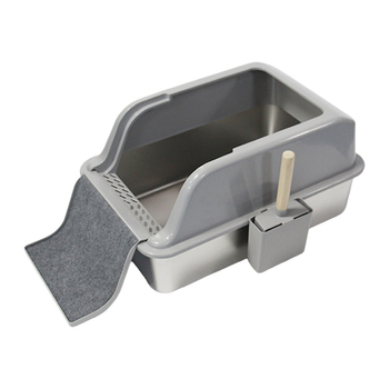 Kutija za mačke s podlogom za grebanje – metal + plast, protiv prskanja, jednostavno čišćenje, veliki unutarnji prostor, otvoreni i zatvoreni dvostruki dizajn