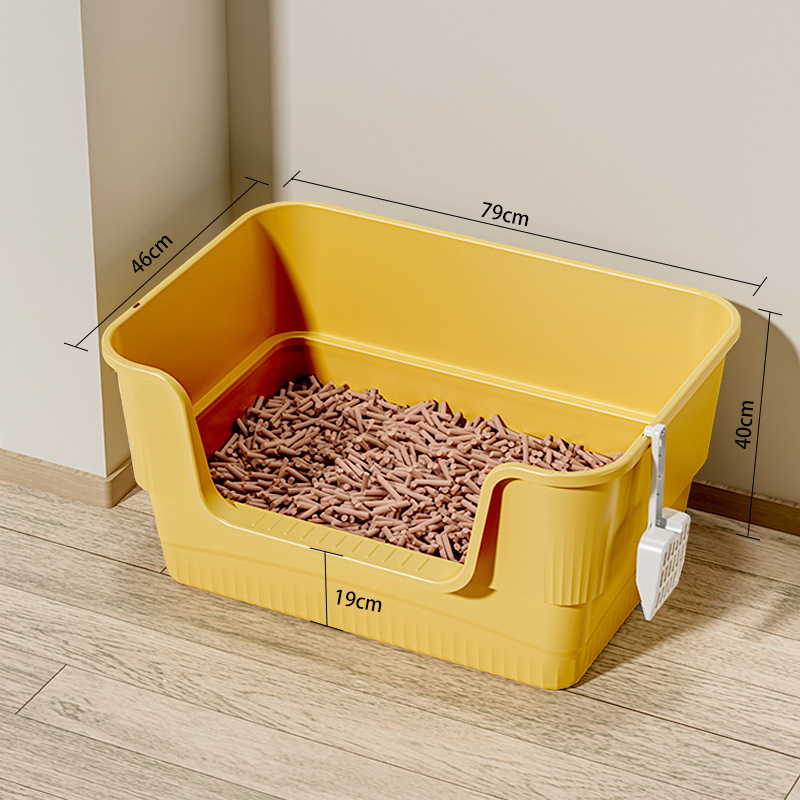 Posuda za mačji pijesak s poluzatvorenim dizajnom, protiv prskanja, s mogućnošću uklanjanja, otvoreni stil, PP materijal, marka Peyton/PEID