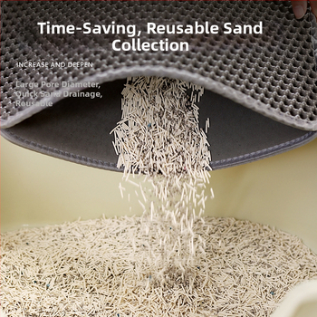 Podložka pod mačací záchod (Odnímateľná a umývateľná; Dvojvrstvový filter; Proti rozliatiu; Proti škrábaniu)