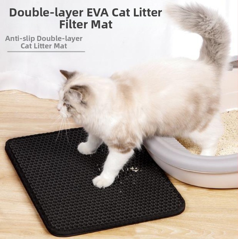Podložka pod mačací záchod (Odnímateľná a umývateľná; Dvojvrstvový filter; Proti rozliatiu; Proti škrábaniu)
