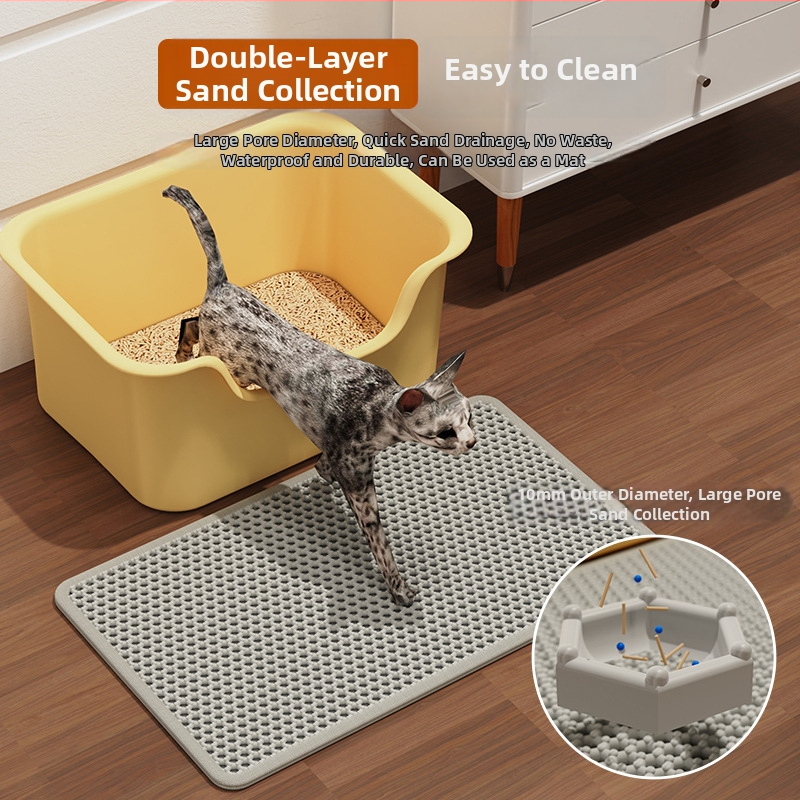 Podložka pod mačací záchod (Odnímateľná a umývateľná; Dvojvrstvový filter; Proti rozliatiu; Proti škrábaniu)