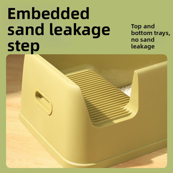 ZH-mpets Záchod pre mačky s otvoreným horným dielom, anti-rozliatie dizajn, PP materiál