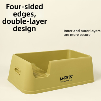 ZH-mpets Záchod pre mačky s otvoreným horným dielom, anti-rozliatie dizajn, PP materiál