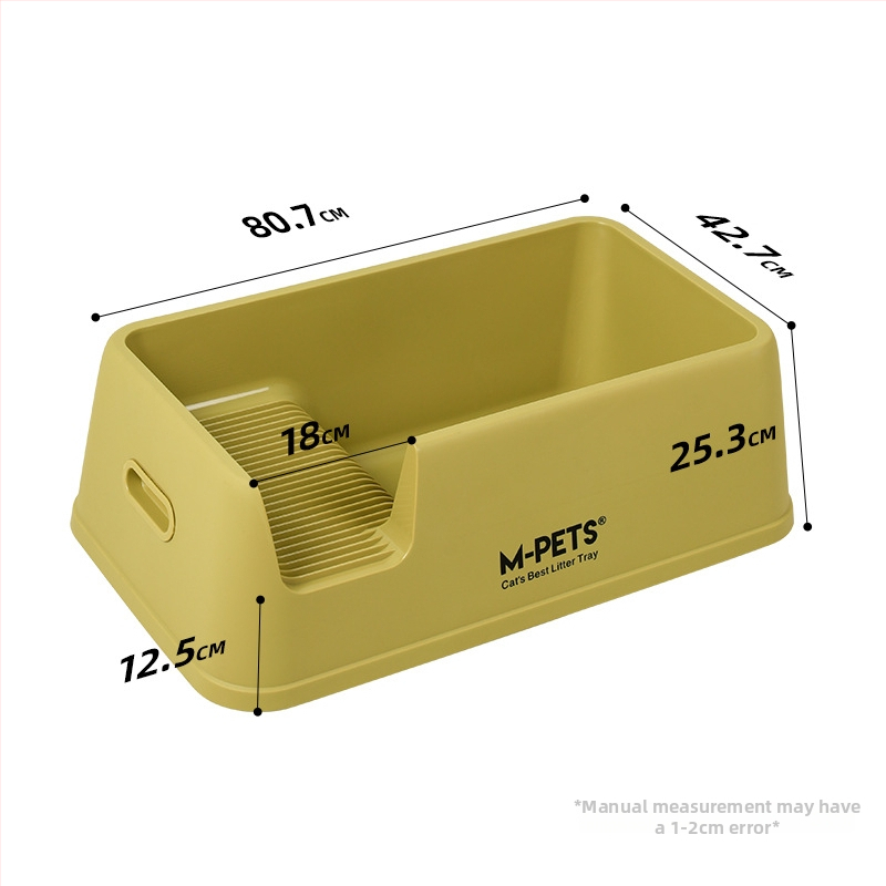 ZH-mpets Záchod pre mačky s otvoreným horným dielom, anti-rozliatie dizajn, PP materiál