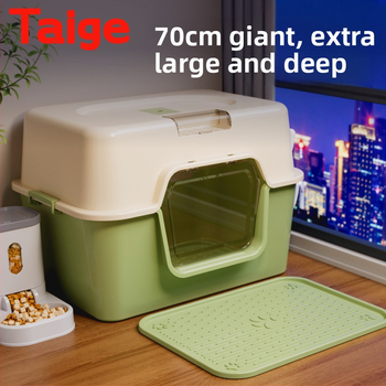 Mačacia toaleta s úplne uzavretým dizajnom, deodorizačný systém, proti rozstrekovaniu, PVC materiál, vhodný pre dospelé mačky