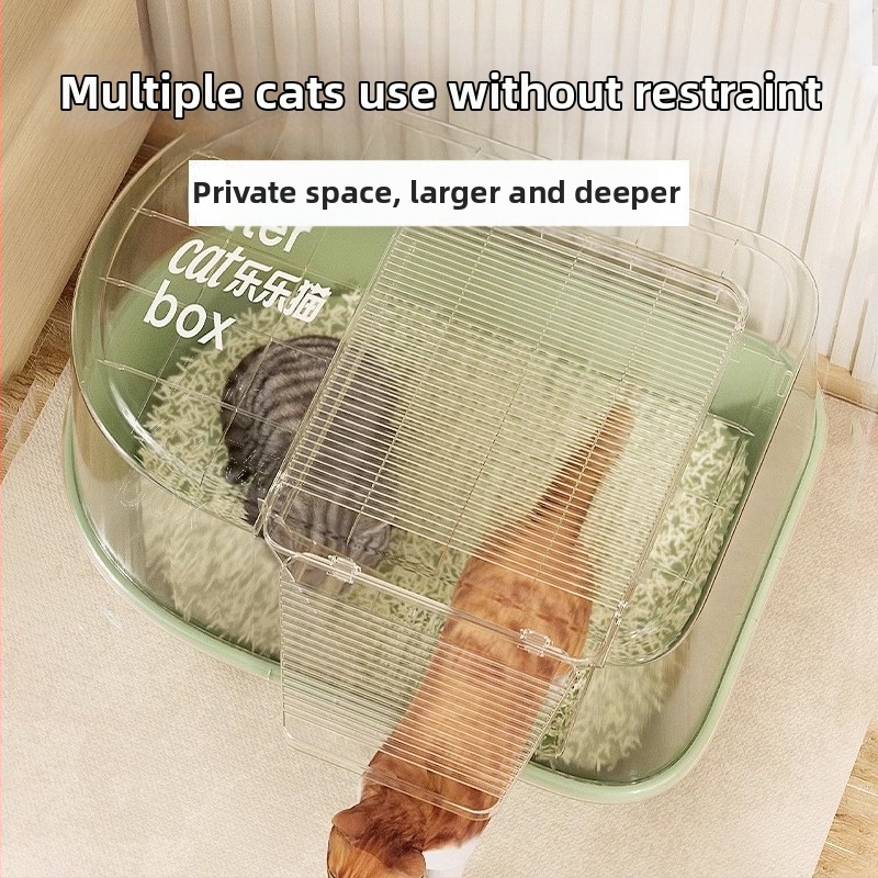 Le Le Cat polouzavretá mačacia toaleta s protišplieľovou podložkou a deodorizačnou funkciou, PP materiál