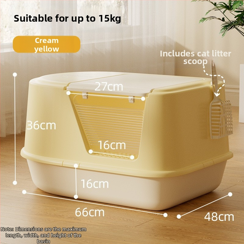 Le Le Cat polouzavretá mačacia toaleta s protišplieľovou podložkou a deodorizačnou funkciou, PP materiál