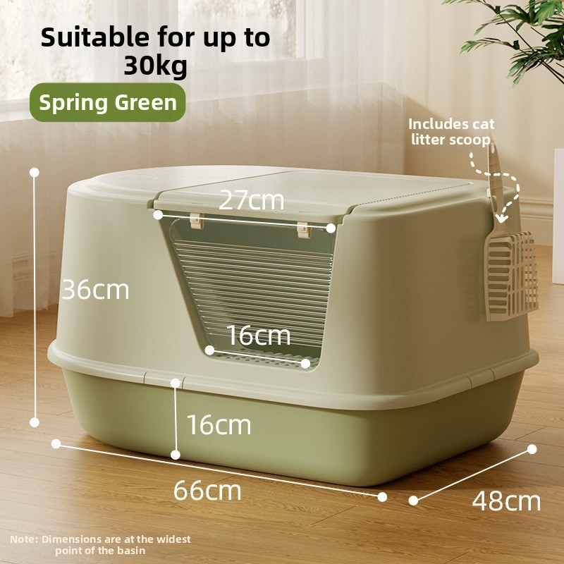 Le Le Cat polouzavretá mačacia toaleta s protišplieľovou podložkou a deodorizačnou funkciou, PP materiál