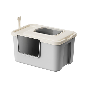 Mačacia misa na piesok s otvoreným polouzavretým dizajnom proti rozstreku, kov + plast, vhodná pre mačky