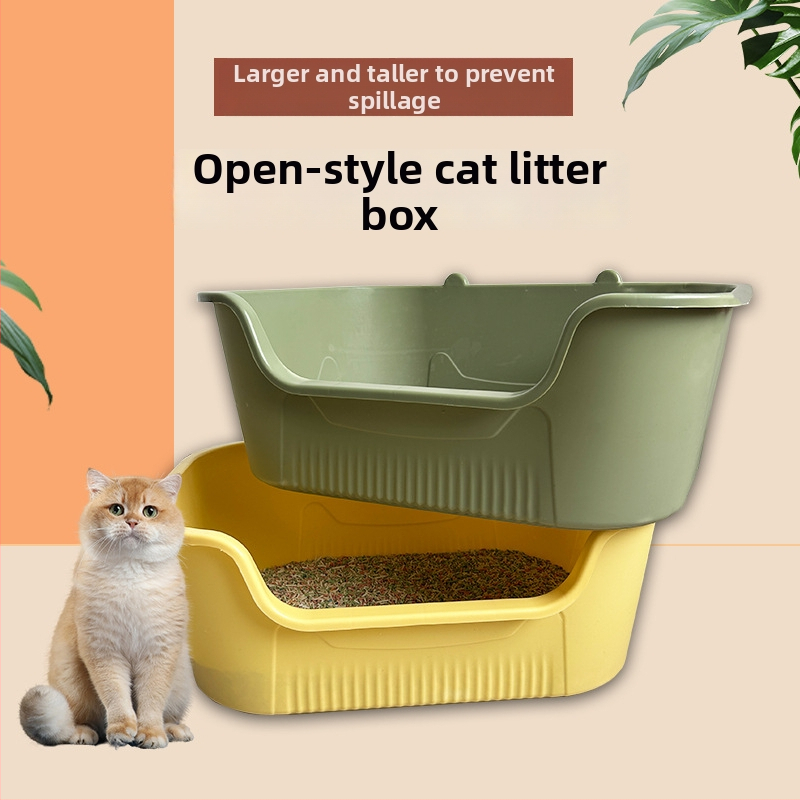 Mačací záchod s U-tvarovým otvorom, proti špliechaniu, otvorený dizajn, PP materiál, vhodný pre mačky a psy