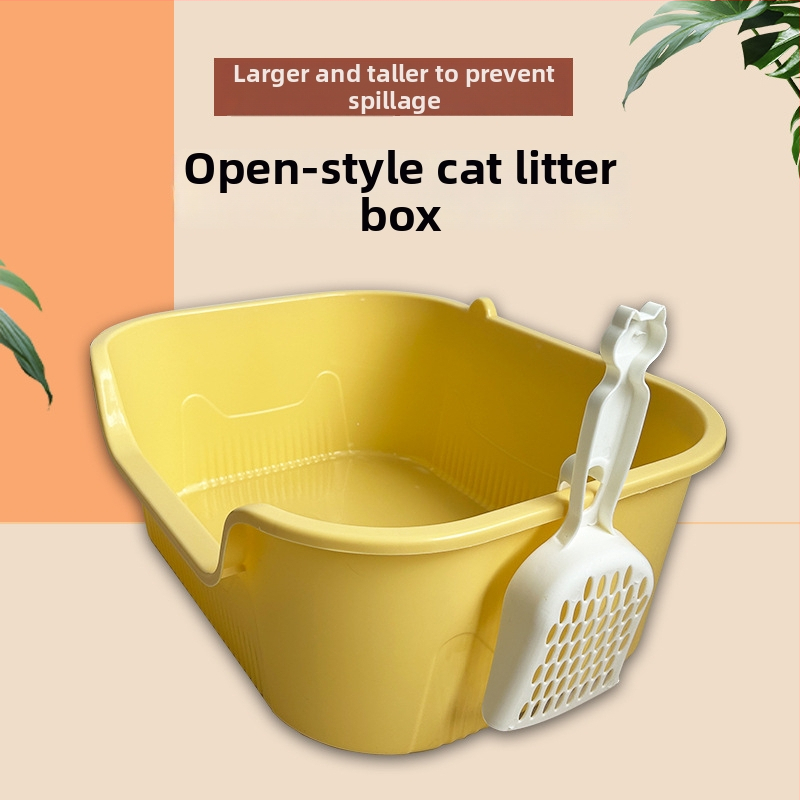 Mačací záchod s U-tvarovým otvorom, proti špliechaniu, otvorený dizajn, PP materiál, vhodný pre mačky a psy