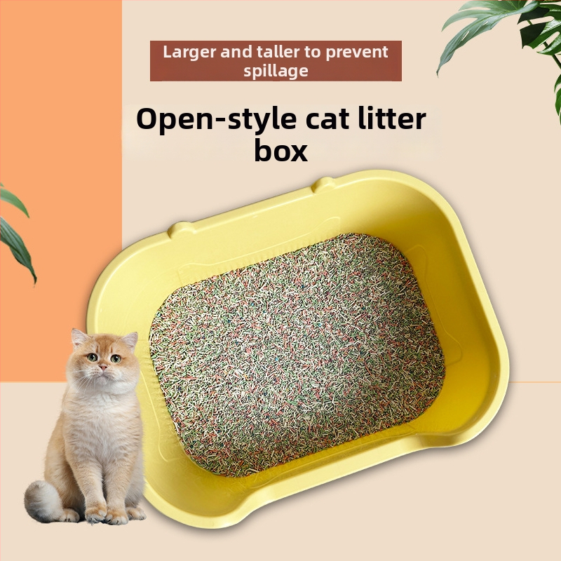 Mačací záchod s U-tvarovým otvorom, proti špliechaniu, otvorený dizajn, PP materiál, vhodný pre mačky a psy