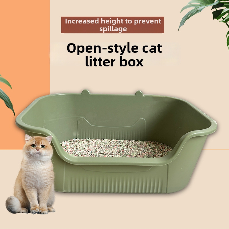 Mačací záchod s U-tvarovým otvorom, proti špliechaniu, otvorený dizajn, PP materiál, vhodný pre mačky a psy