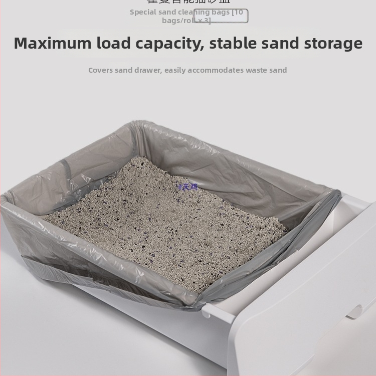 Automatická toaleta pre mačky, PVC materiál, značka Xiangrun, systém zberu a skladovania mačacieho steliva