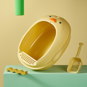 Toaletná miska pre mačky, čiastočne uzavretý horný vstup, proti špliechaniu, materiál PP, značka Little Yellow Duck
